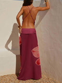 Sweet Elegant Print Low-Waist Ruched Skirt