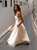 Elegant Square Neck Side Button Sleeveless Maxi Dress