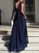 Scarf Tube Top A- Line Maxi Dress
