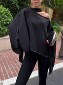 Elegant Asymmetrical Off-Shoulder Loose Top