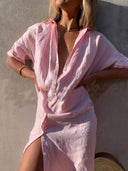 Simple Concept Maxi Shirt Dress
