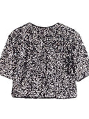 Sequined Bow Short-Sleeve Top