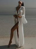 Ruffled Bikini Cover-up Sun Protection Dress