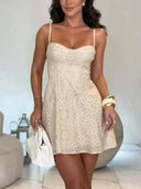Sweet Lace Sling Mini Dress