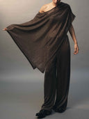 Exquisite Asymmetrical Shawl Pants Two-Piece Set