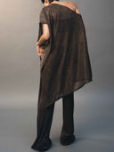 Exquisite Asymmetrical Shawl Pants Two-Piece Set