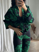 Exquisite Abstract Print Long Shirt