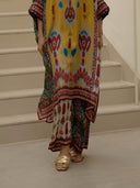 Retro Casual Patchwork Floral Print Loose Straight-Leg Pants