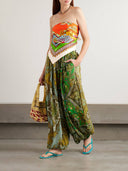 Unique Print Twill Satin Scarf Tank Top