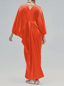Elegant V-neck Satin Robe Maxi Dress