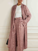 Retro Exquisite Geometric Pattern Print Long Coat