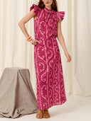 Elegant Ruffled High Neck Sleeveless Top