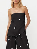 Classic Polka Dot Print Off-Shoulder Tank Top
