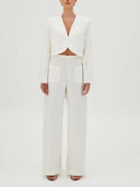 Elegant Cropped V-Neck Buttoned Blazer