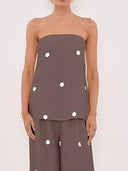 Classic Polka Dot Print Off-Shoulder Tank Top