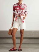 Casual Ethnic Floral Print Irregular Hem Shirt