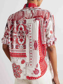 Casual Ethnic Floral Print Irregular Hem Shirt