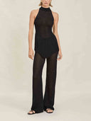 Exquisite Stand Collar Knitted Fringe Top