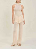 Exquisite Knit Elastic Waistband Pants