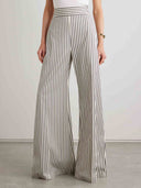 Elegant Striped Print Wide-leg Pants