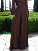 Elegant Satin Suit Wide-leg Pants