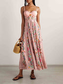 Delicate Sweet Floral Print Maxi Dress