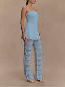 Elegant Bandage Knit Strapless Top
