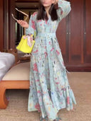 Unique Printed Belt Dress