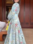 Unique Printed Belt Dress