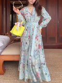 Unique Printed Belt Dress