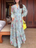 Unique Printed Belt Dress