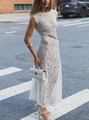 Lace-Trim Bodycon Maxi Dress