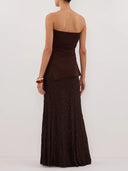 Minimalist Off-the-shoulder Asymmetric Top Two-piece Set