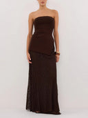 Minimalist Off-the-shoulder Asymmetric Top Two-piece Set