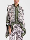 Unique Palm Tree Floral Single-breasted Super Loose Shirt