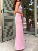 Elegant Halter Top Slim Fit Long Skirt Two-Piece Set