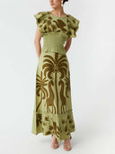 Elegant Palm Tree And Exotic Bird Print Tank Top