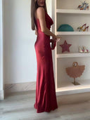 Elegant Pleated Stacked V-Neck Backless Party Maxi Dress
