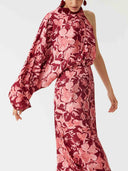 Elegant Painted Floral Print Midi Dress