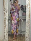 Exquisite Satin Floral Print Fishtail Skirt