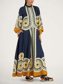 Elegant Vintage Art Print Maxi Dress