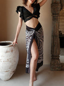 Exquisite Printed Lace Straps Three-piece Swimsuit