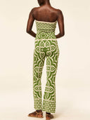 Springtime Strapless Fitted Knit Jacquard Bandeau Top