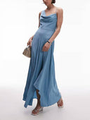 Swing Collar Irregular Hem Dress