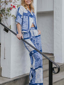 Exclusive Dreamy Galaxy Sun Print Short Shirt