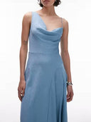 Swing Collar Irregular Hem Dress