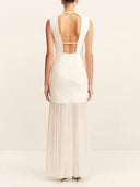 Elegant Casual Open Back Draped Maxi Dress