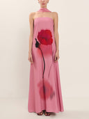 Unique Floral Print Off-the-shoulder Maxi Dress