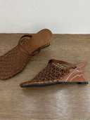 Fishnet Wedge Slippers