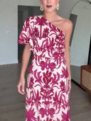 Two-Way Off-Shoulder Print Dress